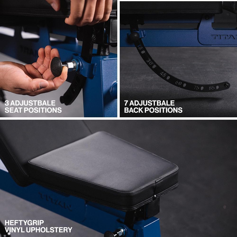 Titan Fitness Performance Series Adjustable Bench, Supports 650 LB Incline, Versatile Utility Bench for Home Gym Weightlifting, Strength Training, Flat, Incline, Upright Positions