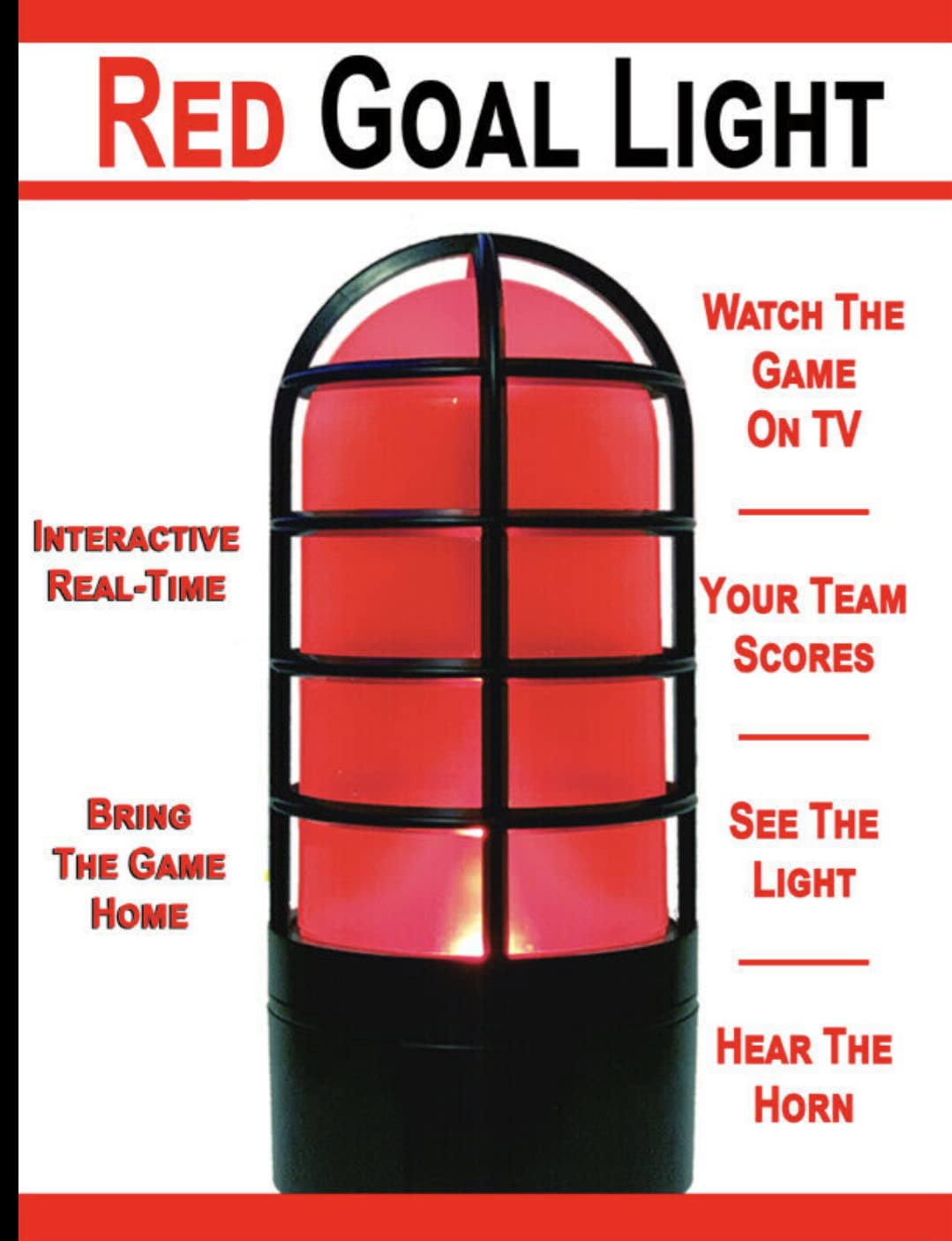 Hockey Goal Light All Sport Football Baseball Turns red When Your Team Scores. Linked to and Compatible with All Arena scoreboards, Works with Any Mobile Device on WiFi Network