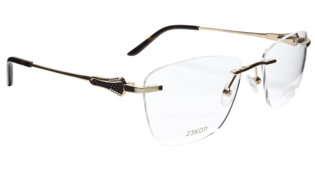 Paul Vosheront Tapered Square Gold & Ebony Acetate Optical Frame 52-18-135 37