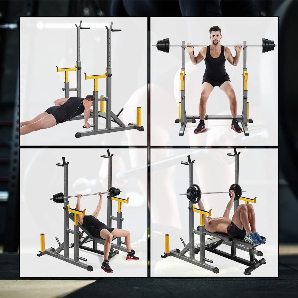 K KiNGKANG Adjustable Squat Rack,Bench Press for Home Gym Load 690LBS