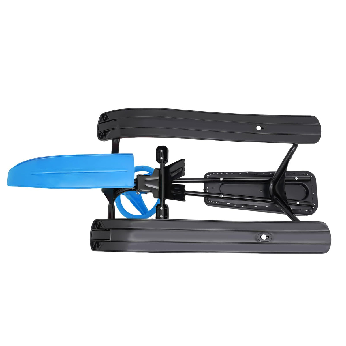 Snow Racer Sled, Steerable Ski Slider with Twin Serrated Brakes, 220lbs Load Capacity Winter Sport Sled for Adults Children