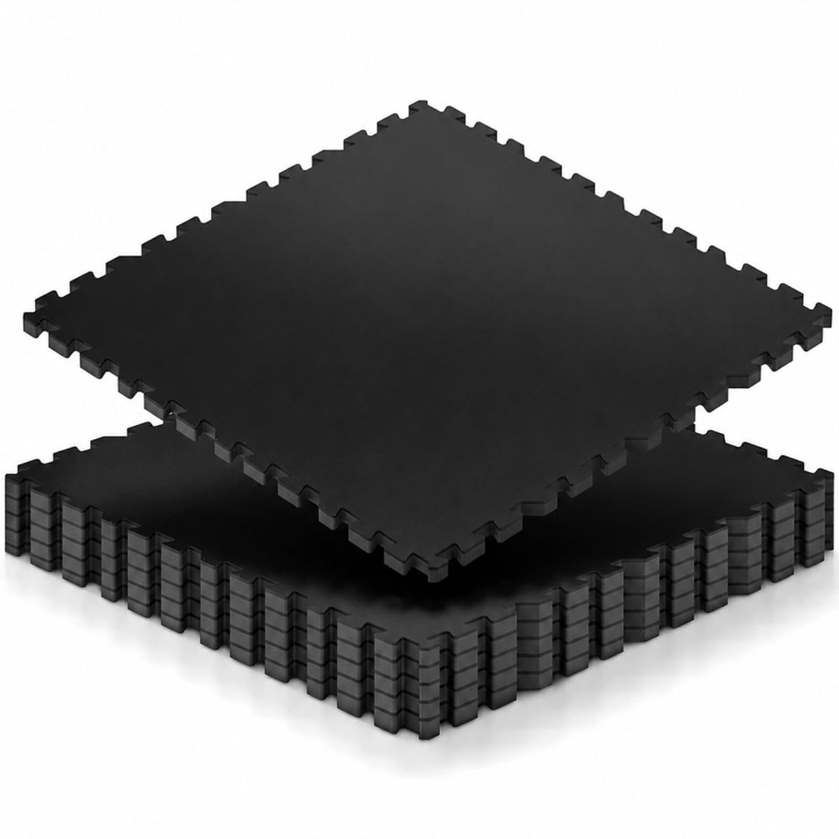 0.6" Thicker 12 Pcs Rubber Top Gym Flooring for Home Gym, Gym Mat