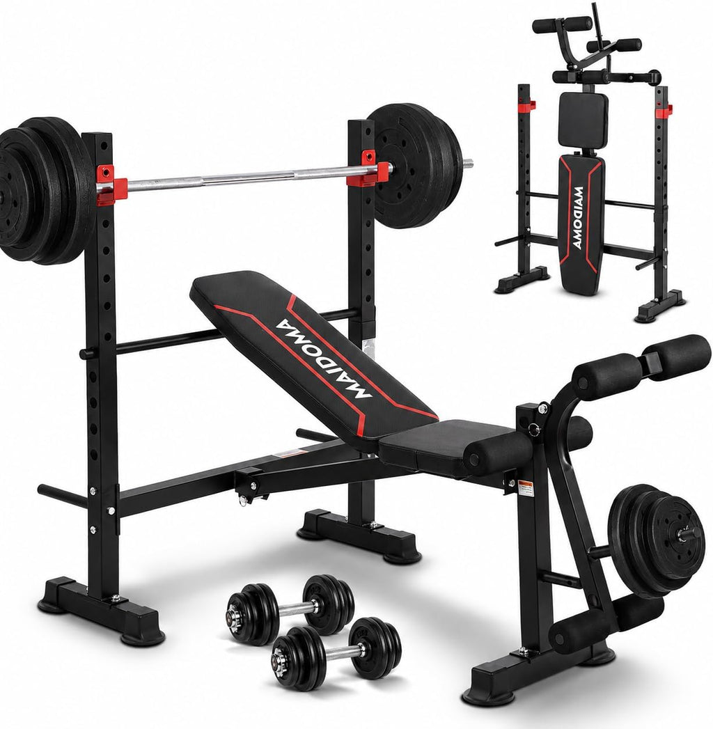 750LBS Adjustable Weight Bench Set for Full Body Workout