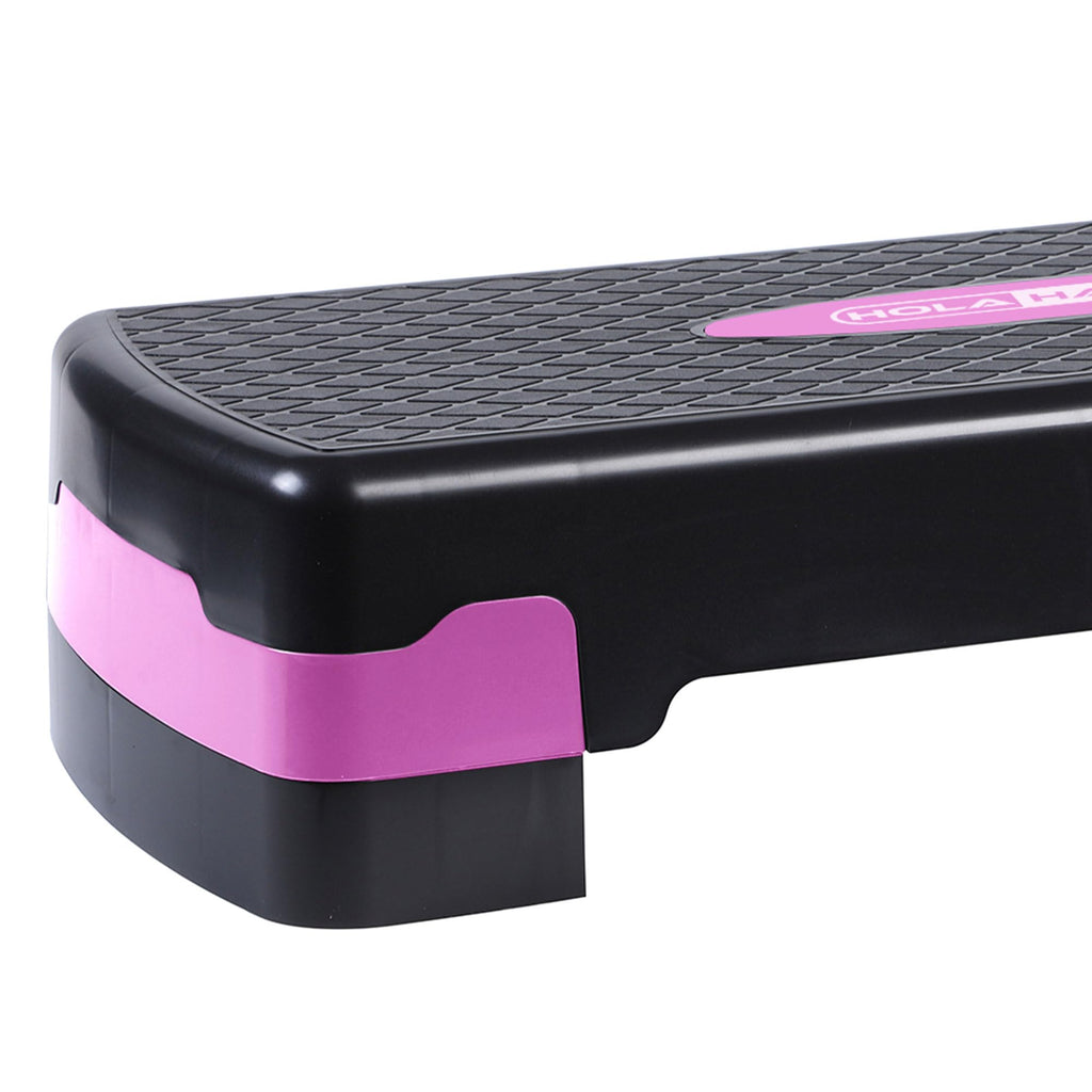 HolaHatha Compact Portable Aerobic Step Platform Exercise Fitness Equipment, Cardio Stepper with Adjustable Height for Home Gym
