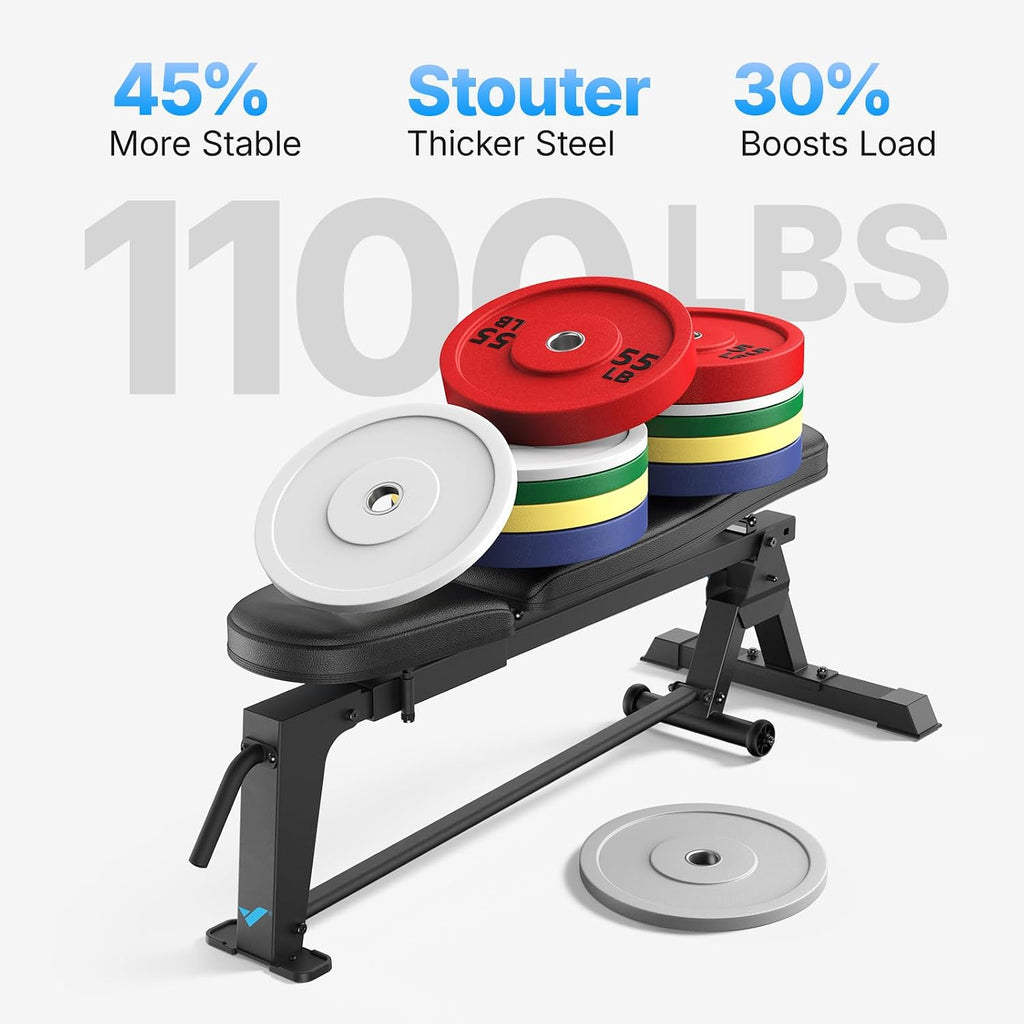MERACH 1100LBS Adjustable Weight Benches for Home Gym Pro, Ultra-stable Design for Bench Press, Extendable Backrest and Rear Chassis Ensure No Wobble, Innovative Design for Full-Body Home Workouts