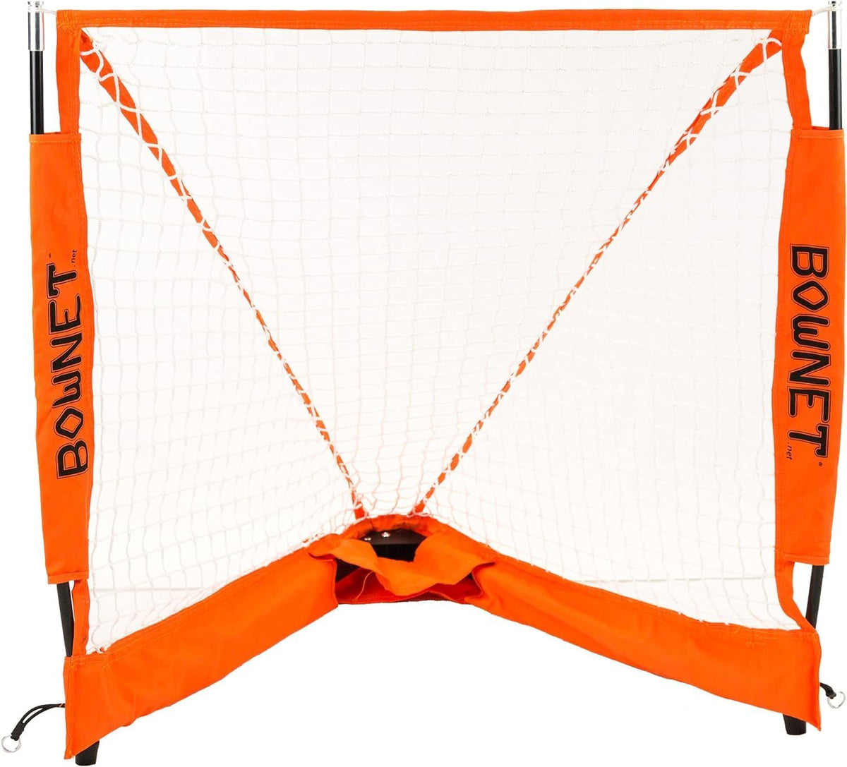 Bownet 4'x4' Box Lacrosse Goal, White, Steel Frame, E.A.S., Carry Bag