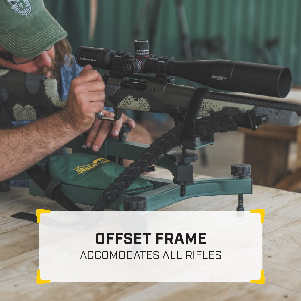 Caldwell Lead Sled Solo Shooting Rest with Offset Frame, Recoil Reducing Pad, Adjustable Front Rest, Heavy-Duty Steel, for Range Shooting, Hunting