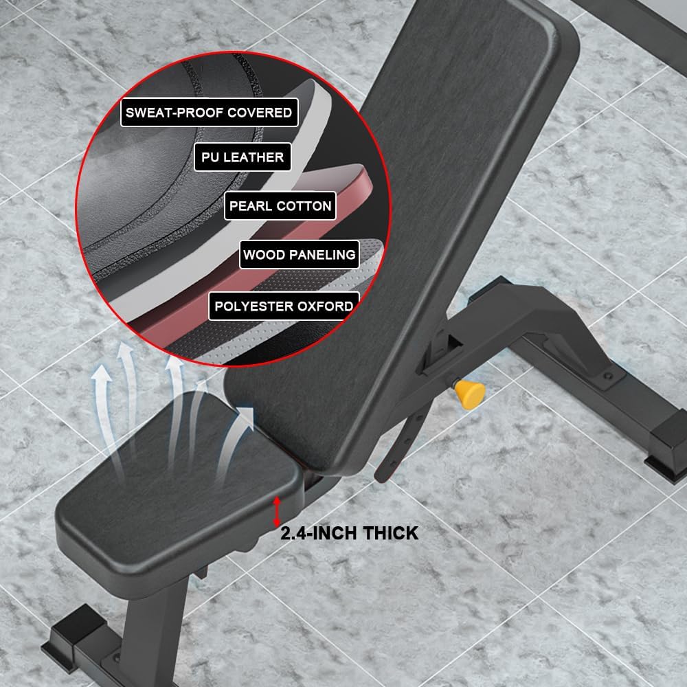Adjustable Bench,Incline Flat Decline Sit Up Weight Bench,Dumbbell Stool