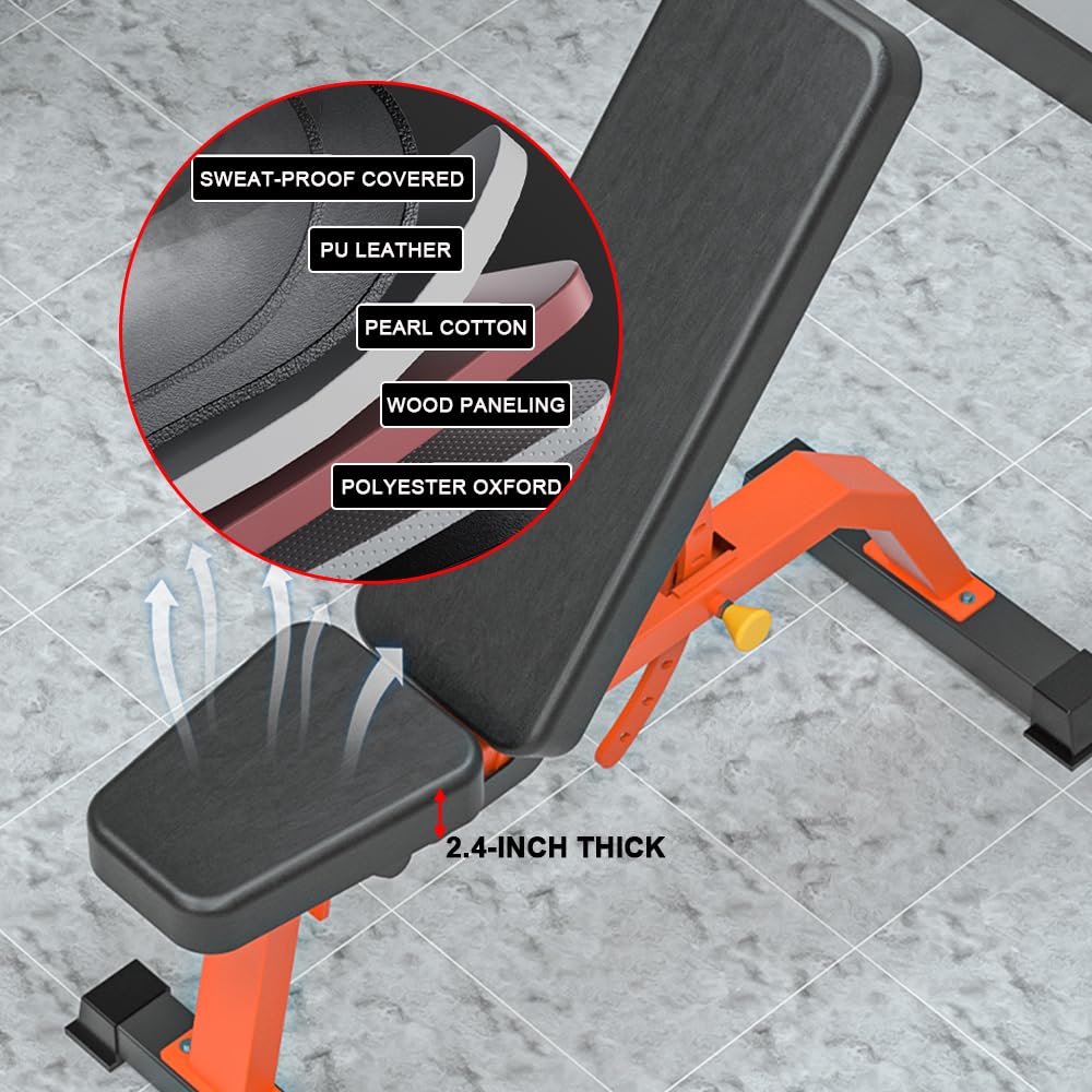 Adjustable Bench,Incline Flat Decline Sit Up Weight Bench,Dumbbell Stool