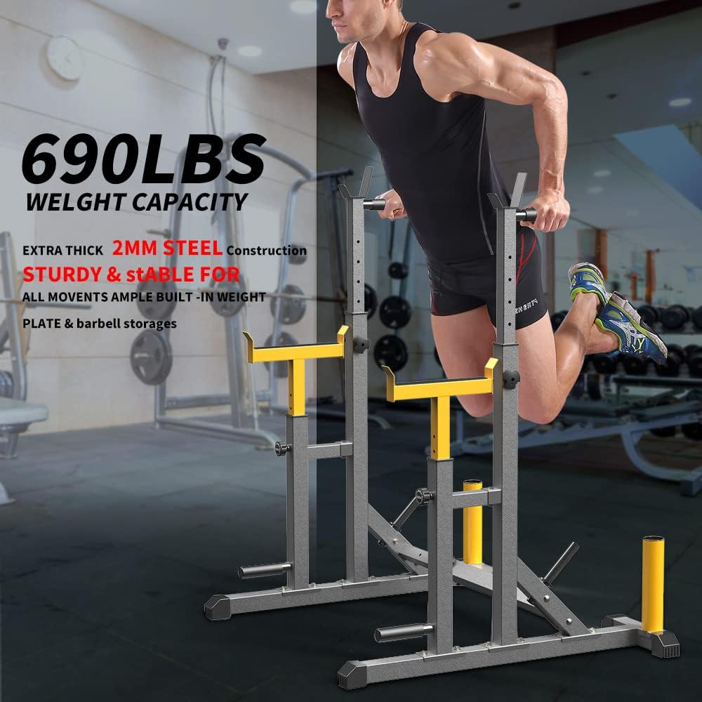 K KiNGKANG Adjustable Squat Rack,Bench Press for Home Gym Load 690LBS