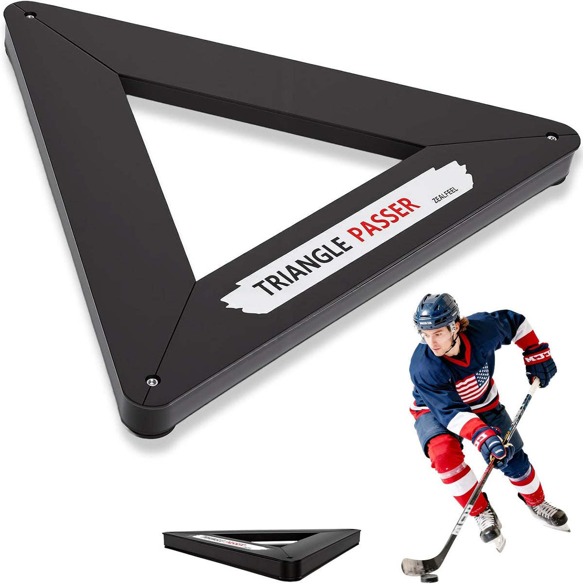 ZEALFEEL Triangle Hockey Rebounder, 26 Inch Passer Training Aid