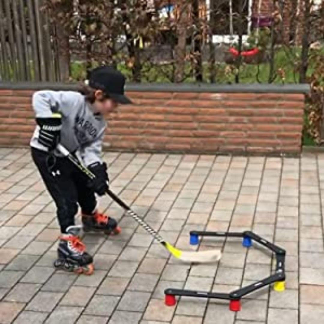 Potent Digital Stickhandling Trainer 2.0 with App-Enabled Training, Built-in Scoreboard & Countdown Timer - Practice Puck Control & Reaction Times, Portable On & Off Ice Hockey Training Aid
