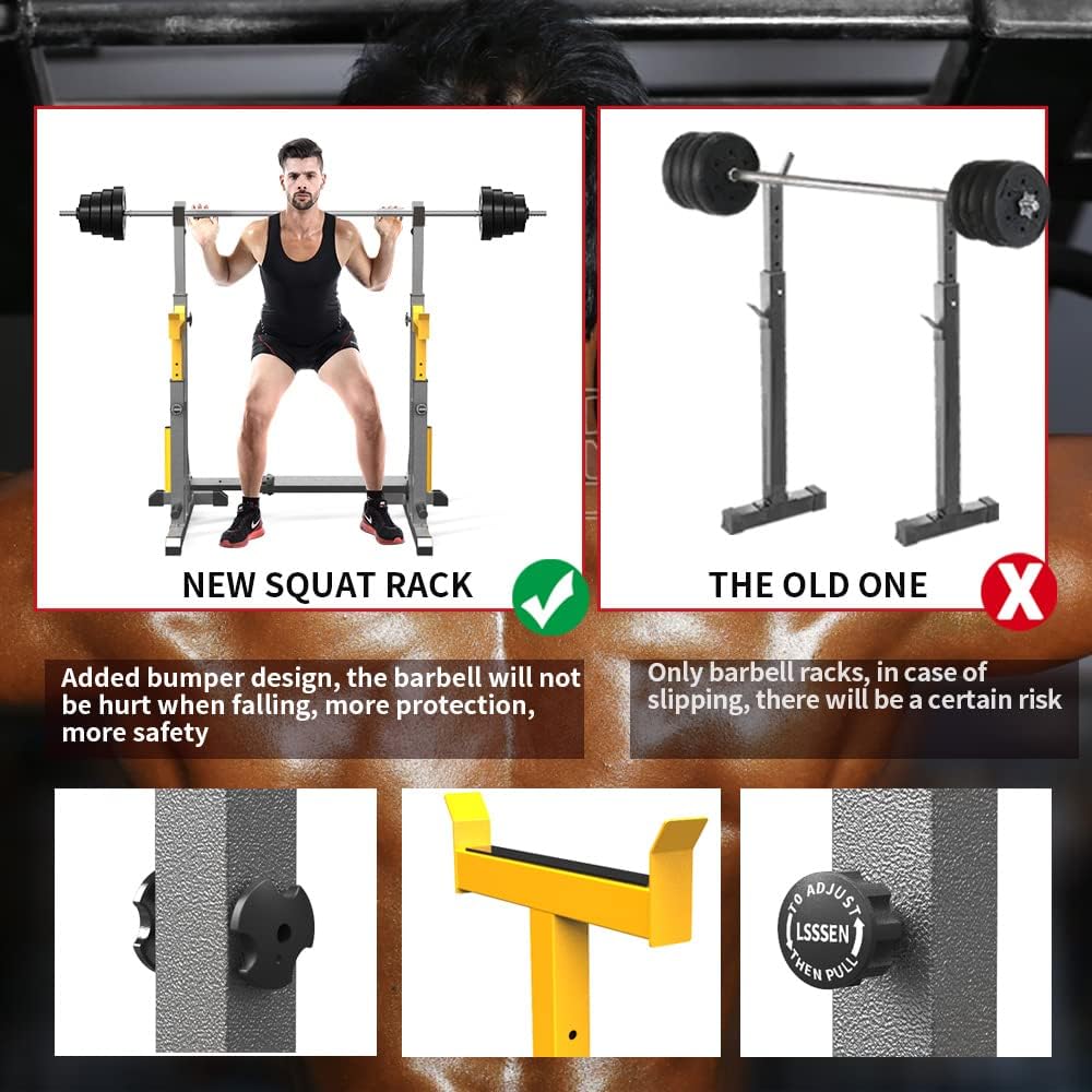 K KiNGKANG Adjustable Squat Rack,Bench Press for Home Gym Load 690LBS