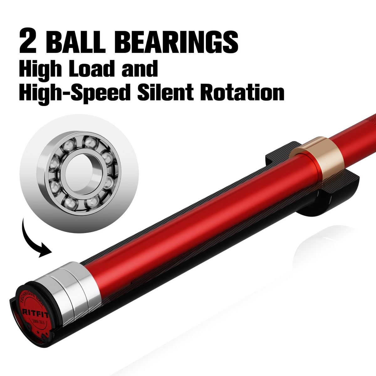 RITFIT Olympic Barbell 4ft/6ft - 2 Inch Weight Bar for Strength Training, Weightlifting, Squat, Deadlift, Bench Press, Curl, Overhead Press - 350lbs/500lbs Capacity