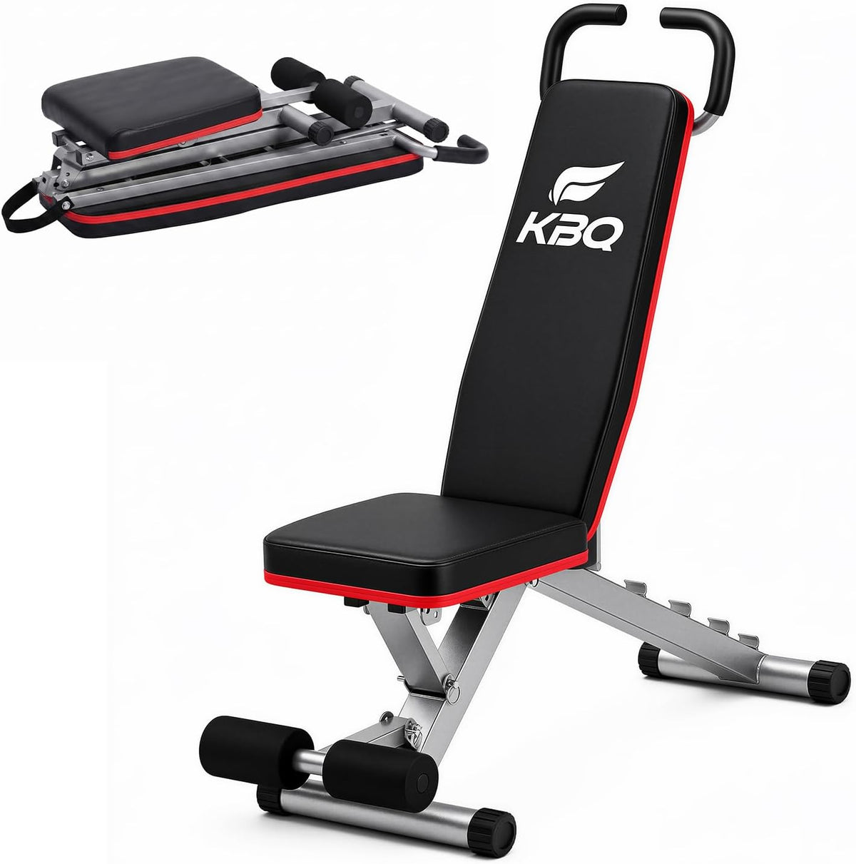 Adjustable Exercise Chair for Home Gym â Foldable Back Extension Bench for Core, Hip & Lower Back Workout â Multi-Functional Hyperextension Bench for Full-Body Exerciseï¼with Illustrated Training Action Guideï¼