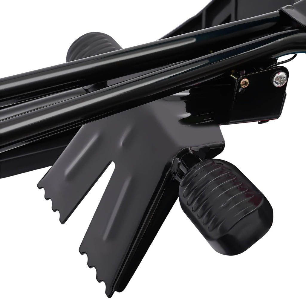 Snow Racer Sled, Steerable Ski Slider with Twin Serrated Brakes, 220lbs Load Capacity Winter Sport Sled for Adults Children