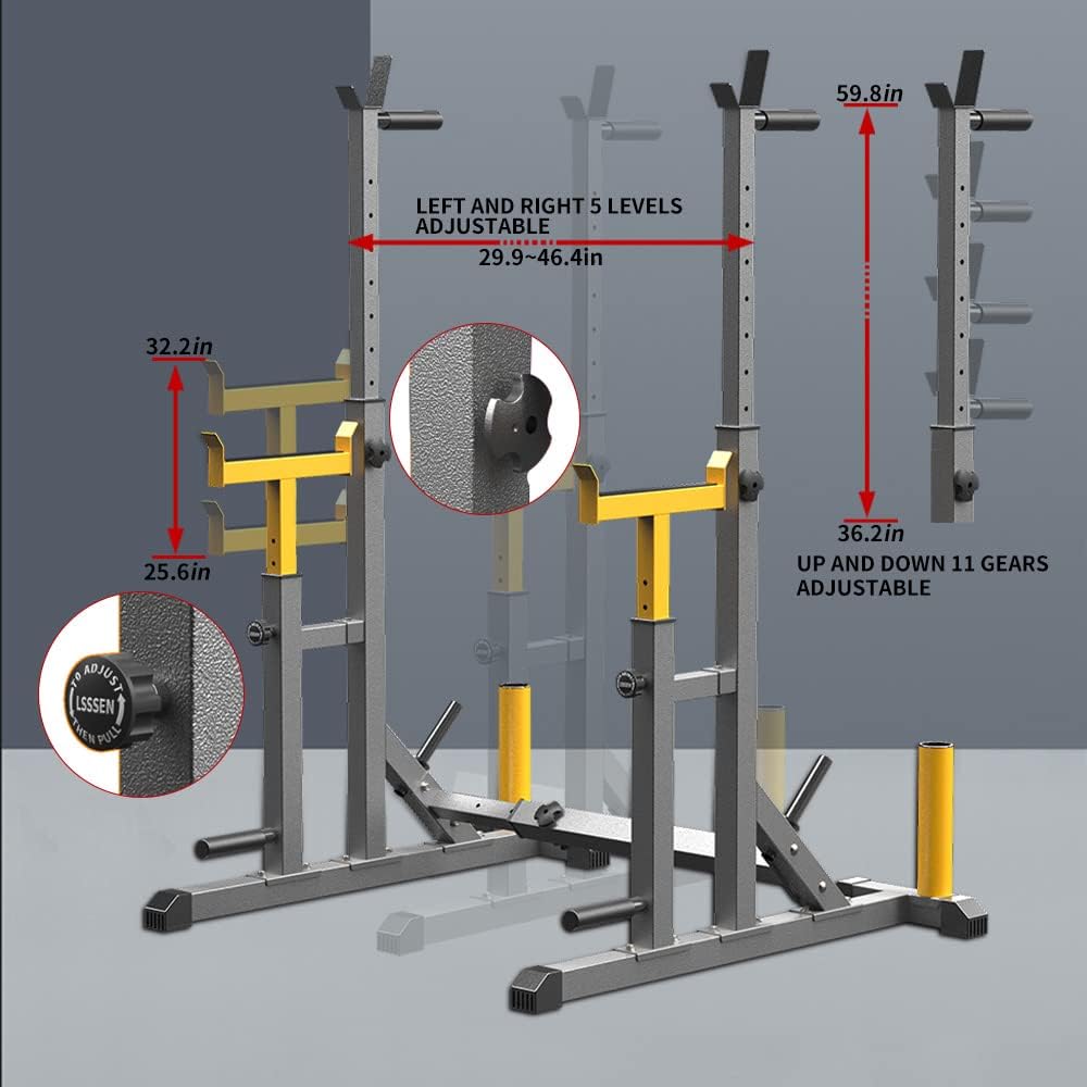 K KiNGKANG Adjustable Squat Rack,Bench Press for Home Gym Load 690LBS