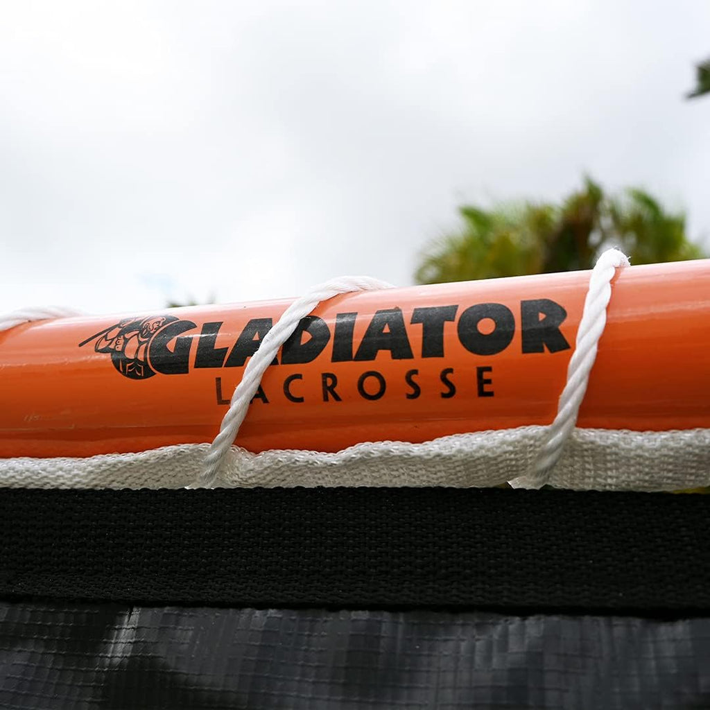 Gladiator Lacrosse Official Lacrosse Goal with a 6mm Net, Orange, 100% Steel Frame, 6 x 6-Foot, Standard, 72â³ x 72â³