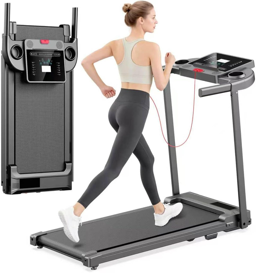 Treadmills for Home Walking Pad Machine- Foldable Compact Treadmill with Handle Bar Portable Small Caminadora for Running Jogging Gym Electrica Folding Tred Mills Motor & LED Dispay Pcrignbm