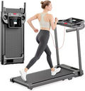 Treadmills for Home Walking Pad Machine- Foldable Compact Treadmill with Handle Bar Portable Small Caminadora for Running Jogging Gym Electrica Folding Tred Mills Motor & LED Dispay Pcrignbm