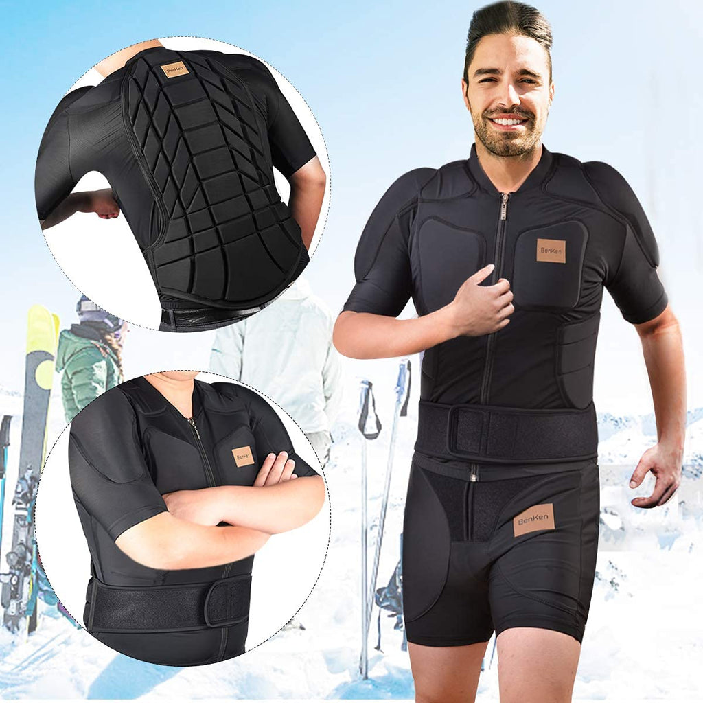 BenKen Men's Women's Professional Anti-Collision Sports Shirts, Protection of the Back, Motorcycle Protective Jacket for Skateboarding Skating Snowboarding Cycling