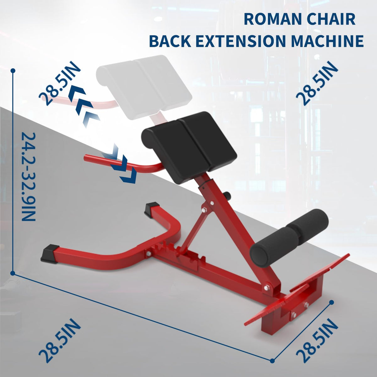 Garvee Adjustable Home Roman Chair, Multi-Angle Back Extension Bench, Abdominal Core Training Board with Foldable Anti-Slip Base