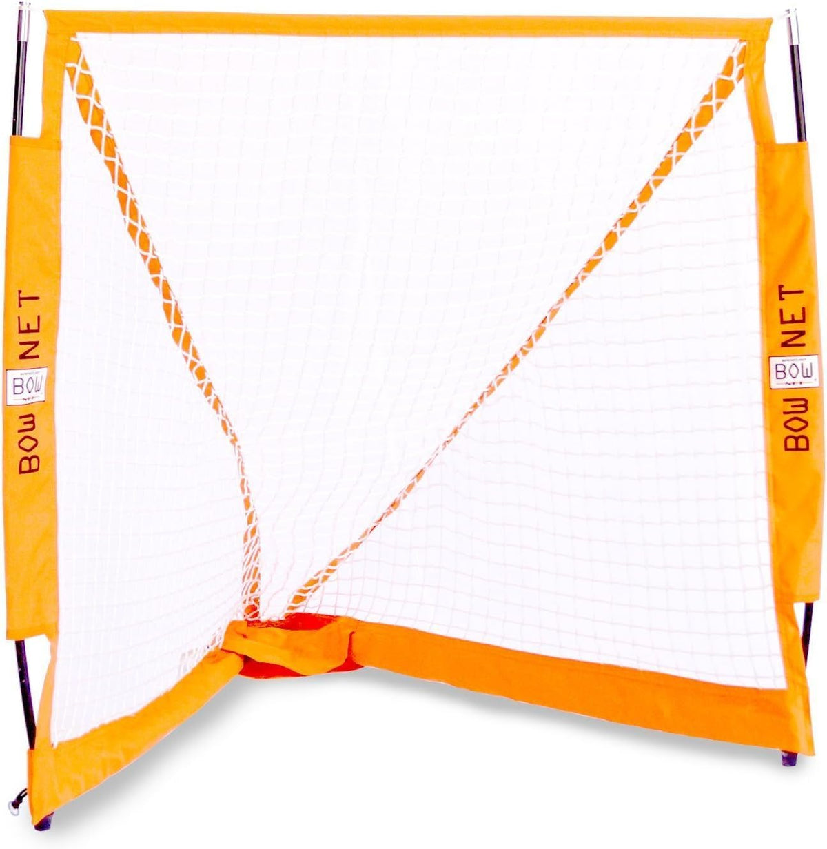 Bownet 4'x4' Box Lacrosse Goal, White, Steel Frame, E.A.S., Carry Bag