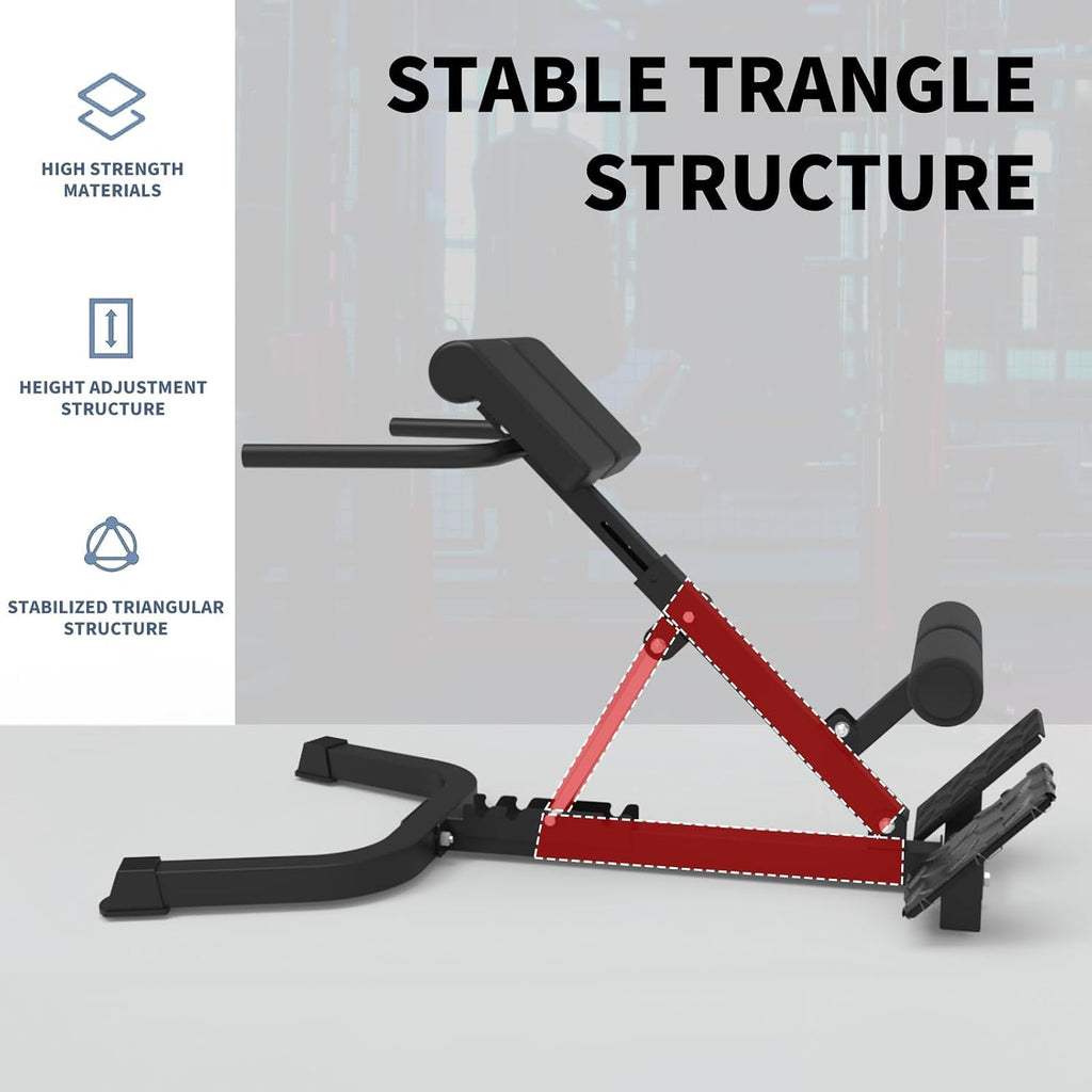 Garvee Adjustable Home Roman Chair, Multi-Angle Back Extension Bench, Abdominal Core Training Board with Foldable Anti-Slip Base