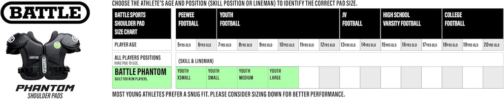 Battle Sports Phantom Football Shoulder Pads