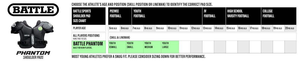 Battle Sports Phantom Football Shoulder Pads