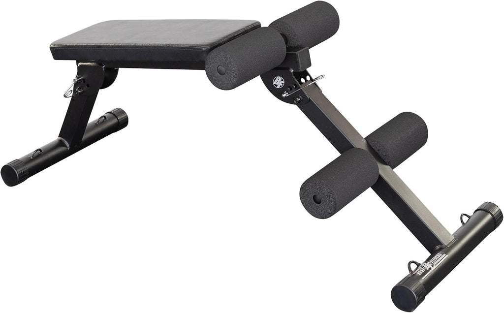 Body-Solid Best Fitness Ab Board (BFAB10B), 6-Pack Abs Machine Exercise Equipments for Strength Training Home Gym Workouts Bench (Midnight Black)