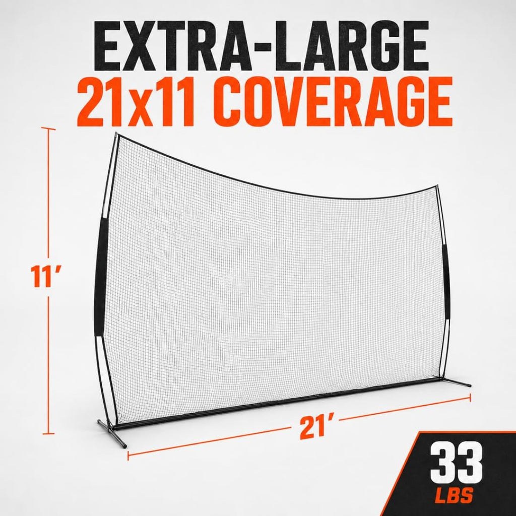 CRANKSHOOTER Lacrosse Backstop - Pop-Up Backstop for Training and Practice - Heavy Duty Training Equipment - 21' x 11' Collapsible Barrier Wall - Easy Setup & Take Down - Includes Travel Case