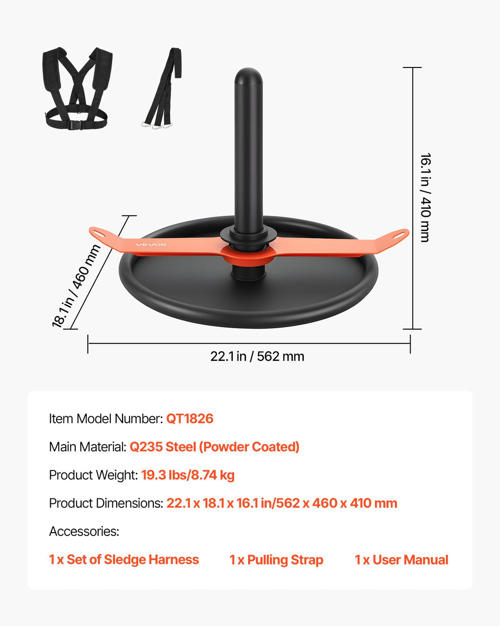 VEVOR Weight Sled,Workout Sled for Push-Pull Running & Strength Training