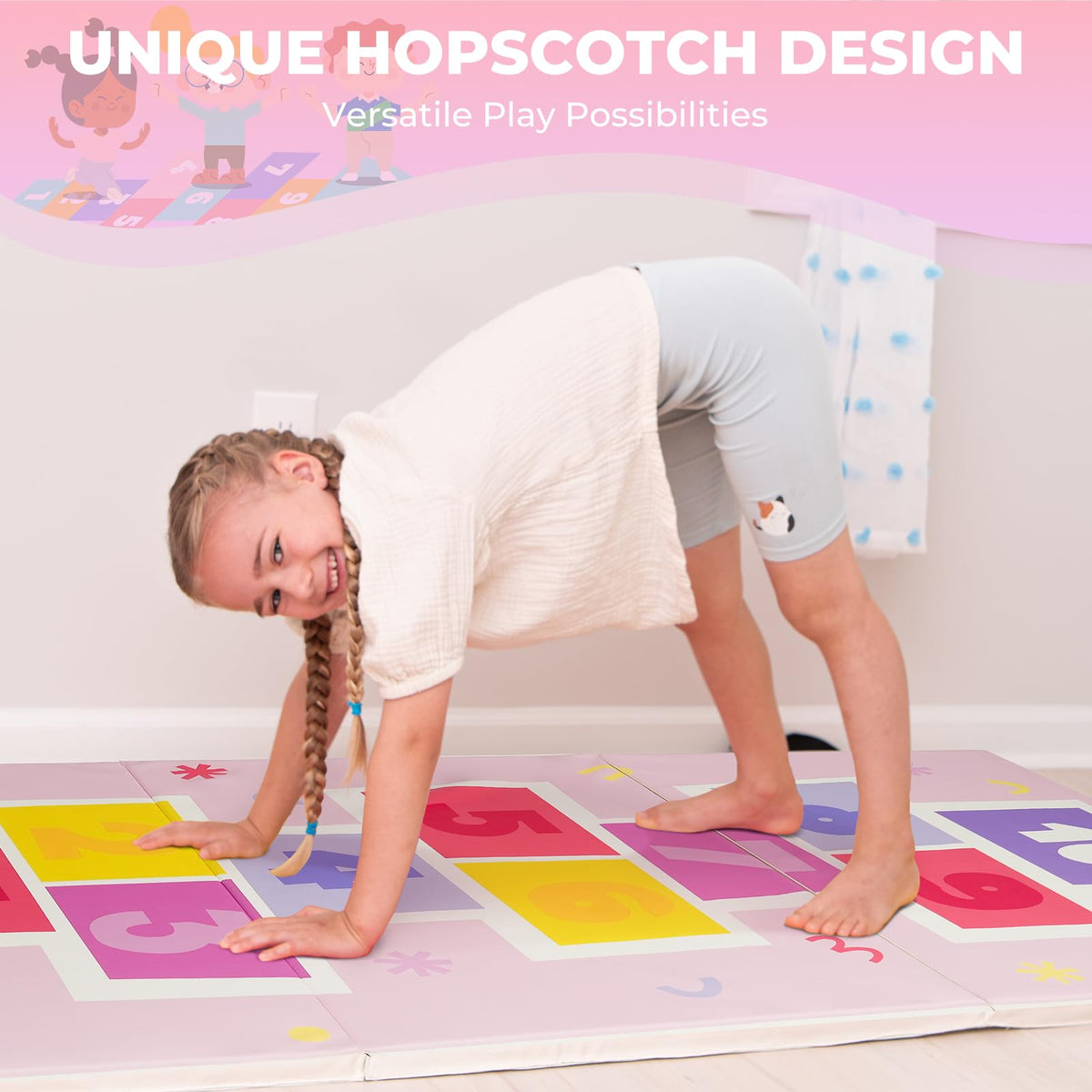 Kangaroo Hoppers Gymnastics Tumbling Mats Foldable Gym Tumble Mat for Kids
