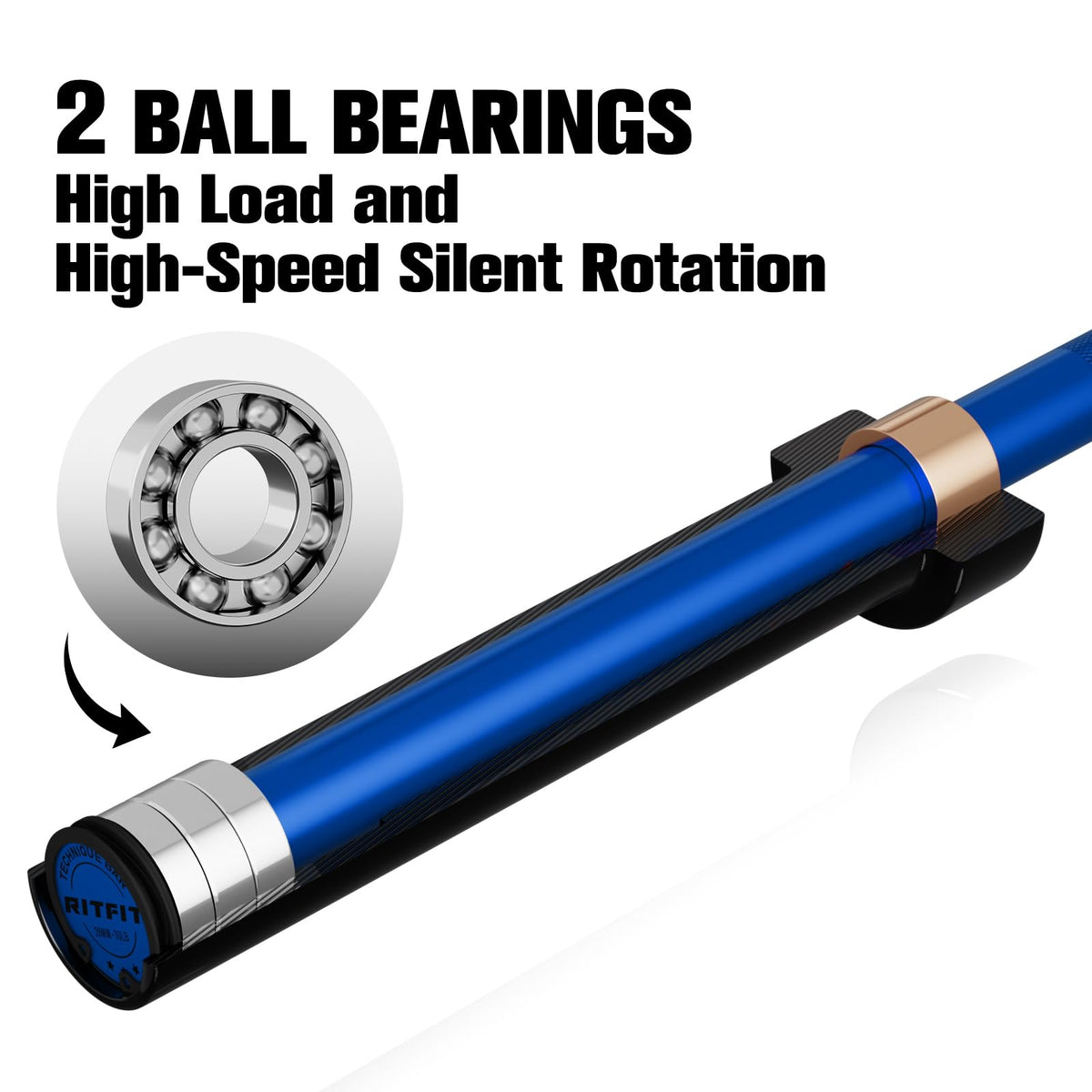 RITFIT Olympic Barbell 4ft/6ft - 2 Inch Weight Bar for Strength Training, Weightlifting, Squat, Deadlift, Bench Press, Curl, Overhead Press - 350lbs/500lbs Capacity