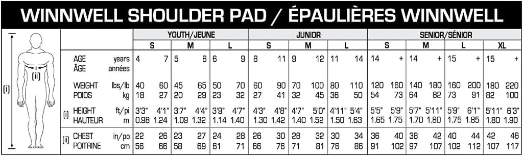 Winnwell Classic Hockey Shoulder Pads - Protective Equipment for Hockey Players - Gear for Youth, Junior & Senior