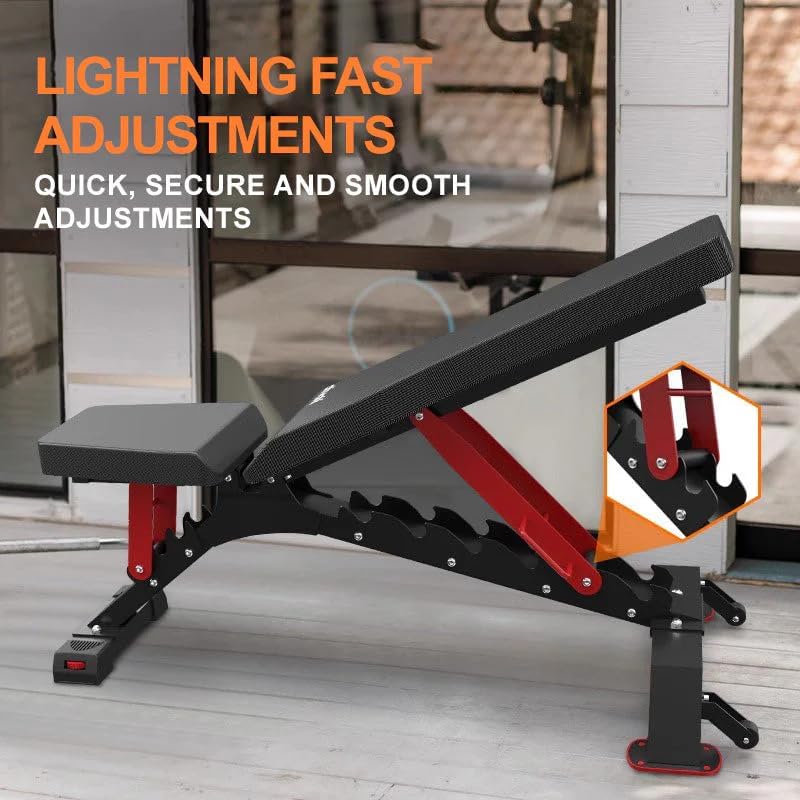 ATIVAFIT Adjustable Dumbbell Set with Workout Bench, 50/66/88 LB Pair with Quick Dial Adjustment & Safety Lock, Foldable Adjustable Weight Bench for Full Body Home Gym Strength Training, Space-Saving Fitness Equipment