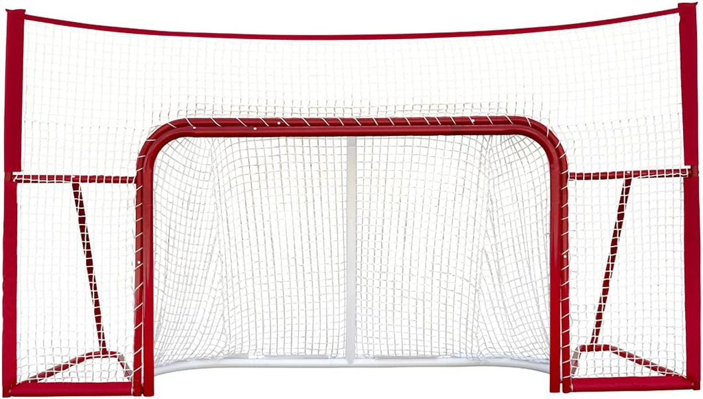 Winnwell Hockey Standalone 72" Backstop - Standalone Sports Ice & Ball Hockey Shooting Target Barrier - Heavy Duty Steel Pipe Backstop for Street & Mylec Balls Training Equipment for Driveway