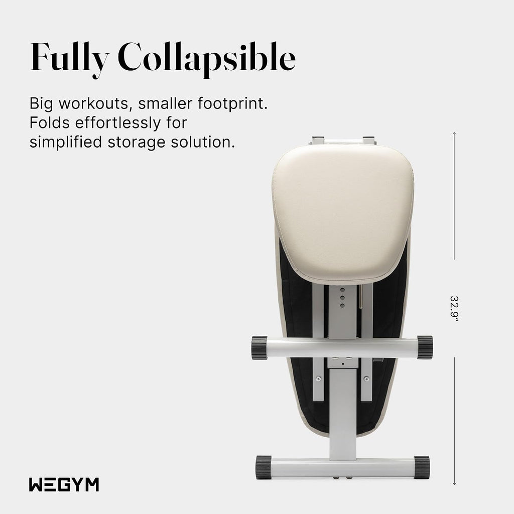 WeGym Workout Bench, Adjustable and Collapsible for Home Gym Training