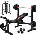 MAIDOMA Foldable 1500LBS Capacity 8 IN 1 Weight Bench Set with Leg Extension/Squat Rack/Preacher Curl, Adjustable Bench Press for Home Gym Full Body Workout (US Stock)