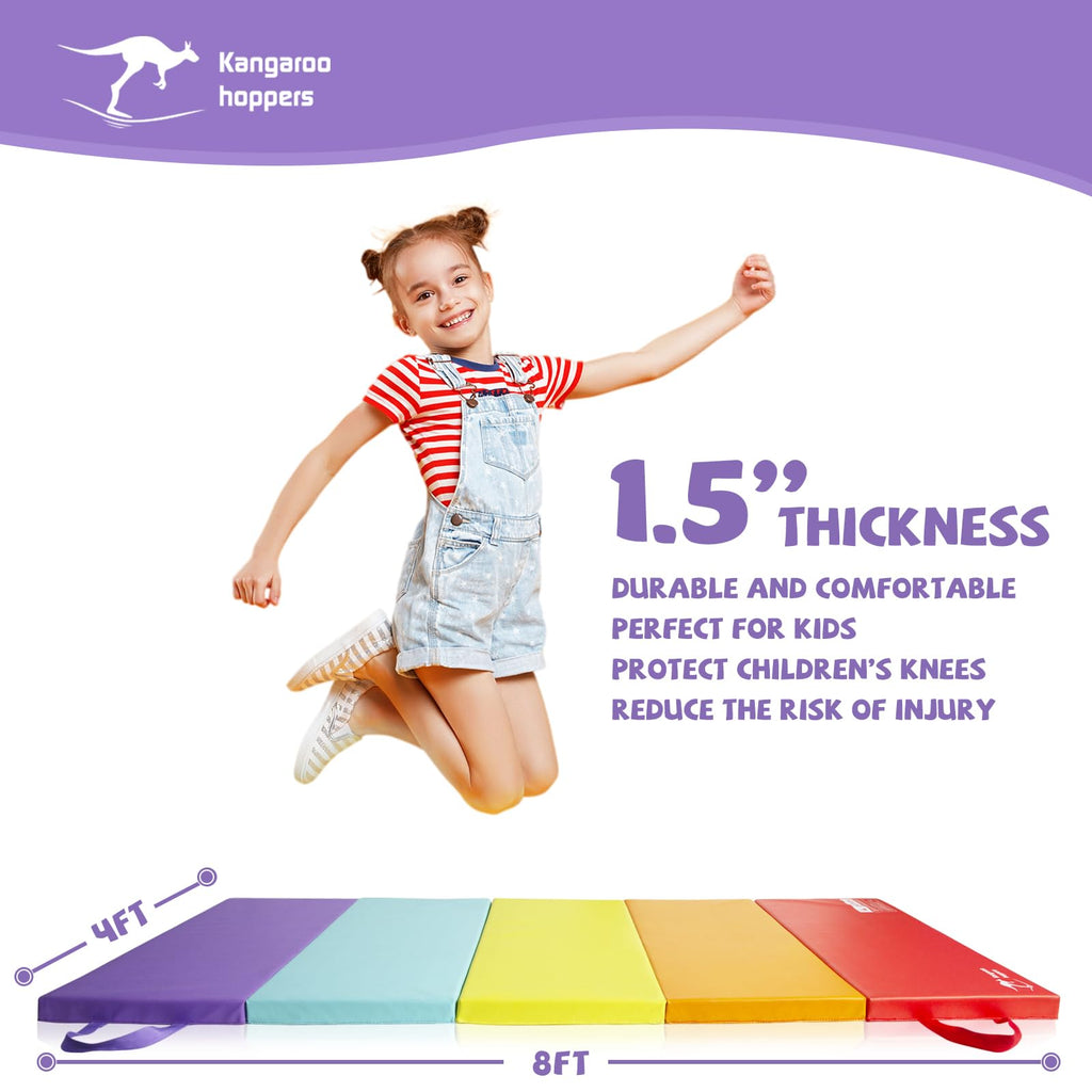 Kangaroo Hoppers Gymnastics Tumbling Mats Foldable Gym Tumble Mat for Kids