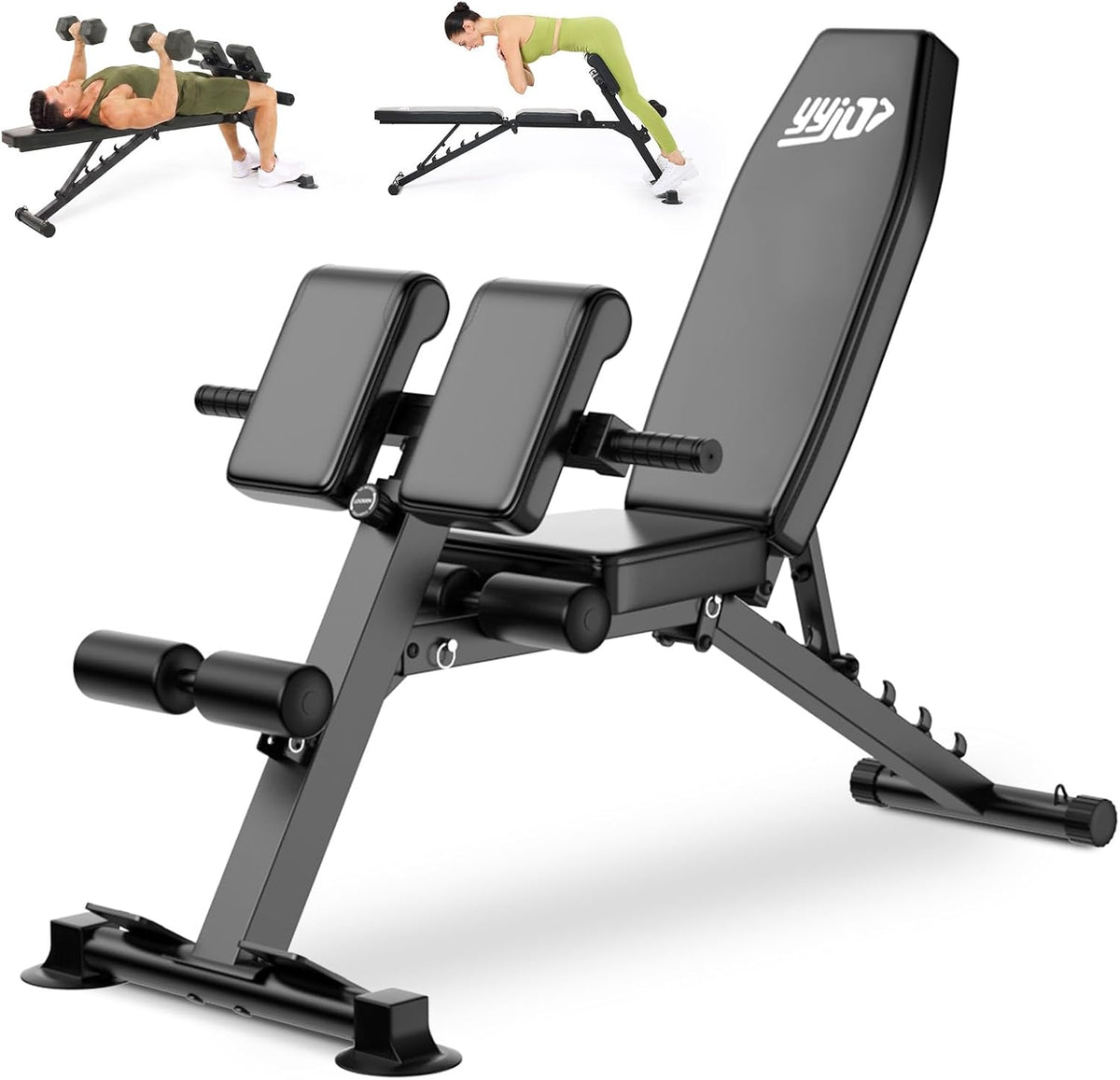 YYJO 1000LBS Adjustable Weight Bench Roman Chair