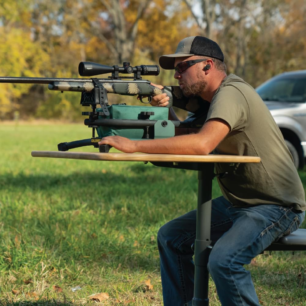 Caldwell Lead Sled Solo Shooting Rest with Offset Frame, Recoil Reducing Pad, Adjustable Front Rest, Heavy-Duty Steel, for Range Shooting, Hunting
