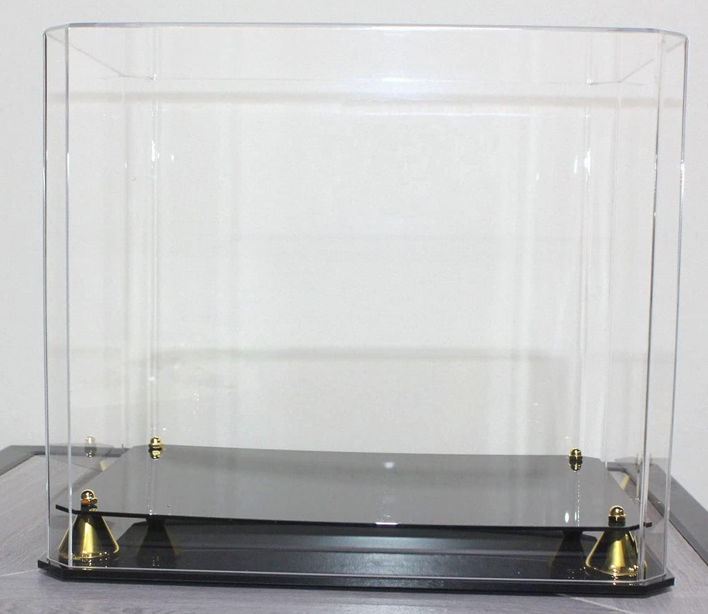 Pro Collector's Football Helmet Display Case Stand aslo fits Full Size Baseball, Ice Hockey, Motorcycle Helmets, One-Piece-Cover for Better Seal, Showcase with 98% UV Protection