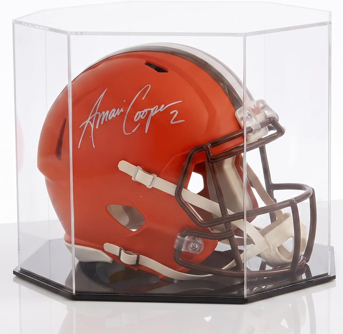 OnDisplay Deluxe Football Helmet Display Case UV Protection Octagonal