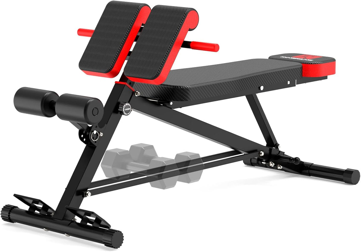 K KINGKANG Weight Bench,Load 500LBS Roman Chair Adjustable Decline/Flat