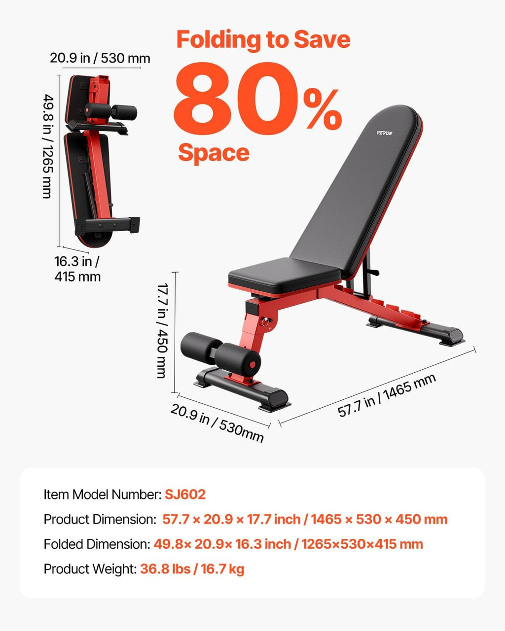 VEVOR Weight Bench, 1200lbs Heavy Duty Stable Weight Bench Press for Full Body Workout, Adjustable Exercise Sit up Bench for Home Gym Strength Training, Flat Bench with Quick Folding & Fast Adjustment