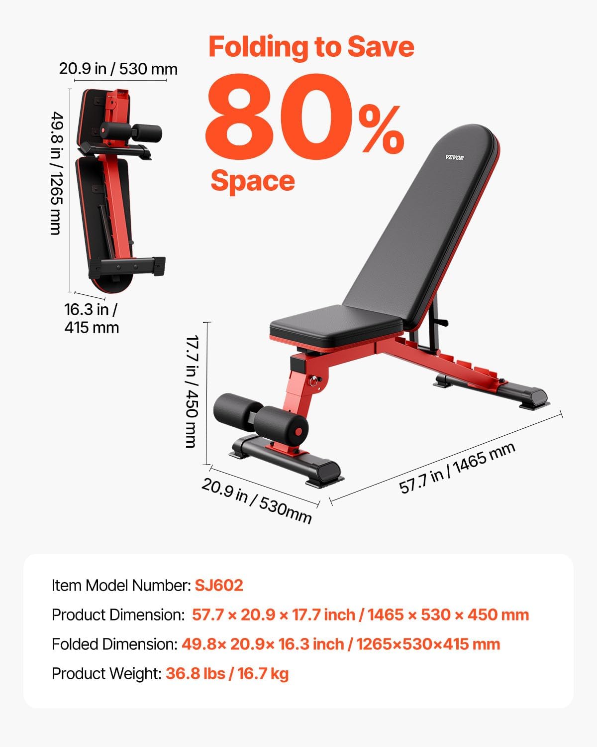 VEVOR Weight Bench, 1200lbs Heavy Duty Stable Weight Bench Press for Full Body Workout, Adjustable Exercise Sit up Bench for Home Gym Strength Training, Flat Bench with Quick Folding & Fast Adjustment