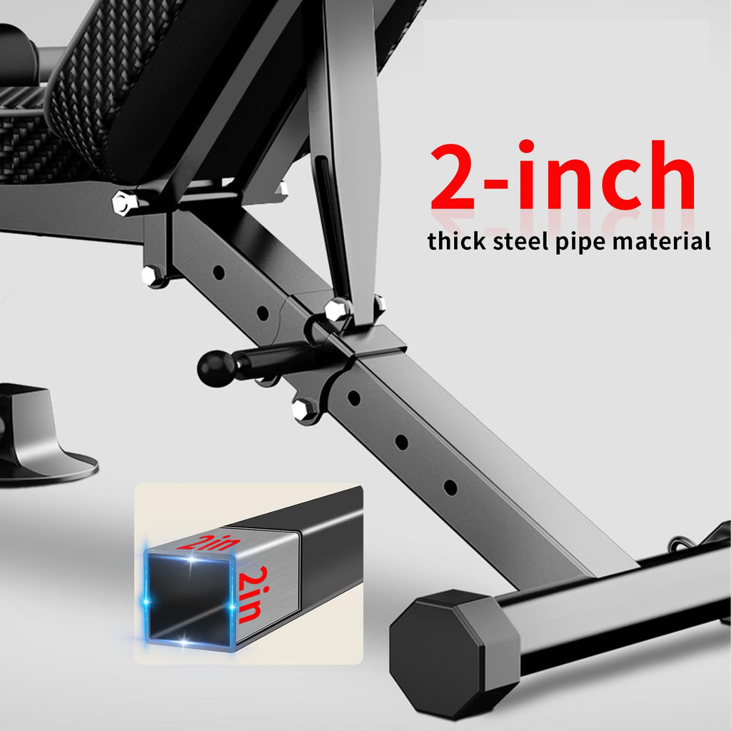 Z ZHICHI Adjustable Weight Bench multi-function Workout Bench for Home Gym,Foldable Incline Decline Benches for Full Body Workout 660LBS