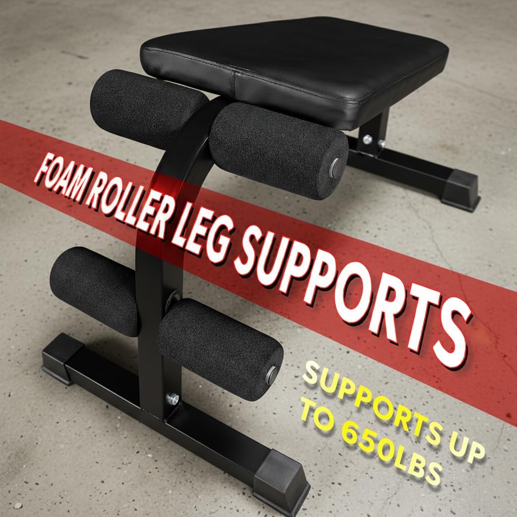 Valor Fitness Decline Sit-Up Bench for Ab Workouts â Heavy Duty Abdominal Slant Board for Crunches, Core Training, Russian Twists, Ab Raises â 650 lb Max Weight â Adjustable Fit â Home Gym Bench